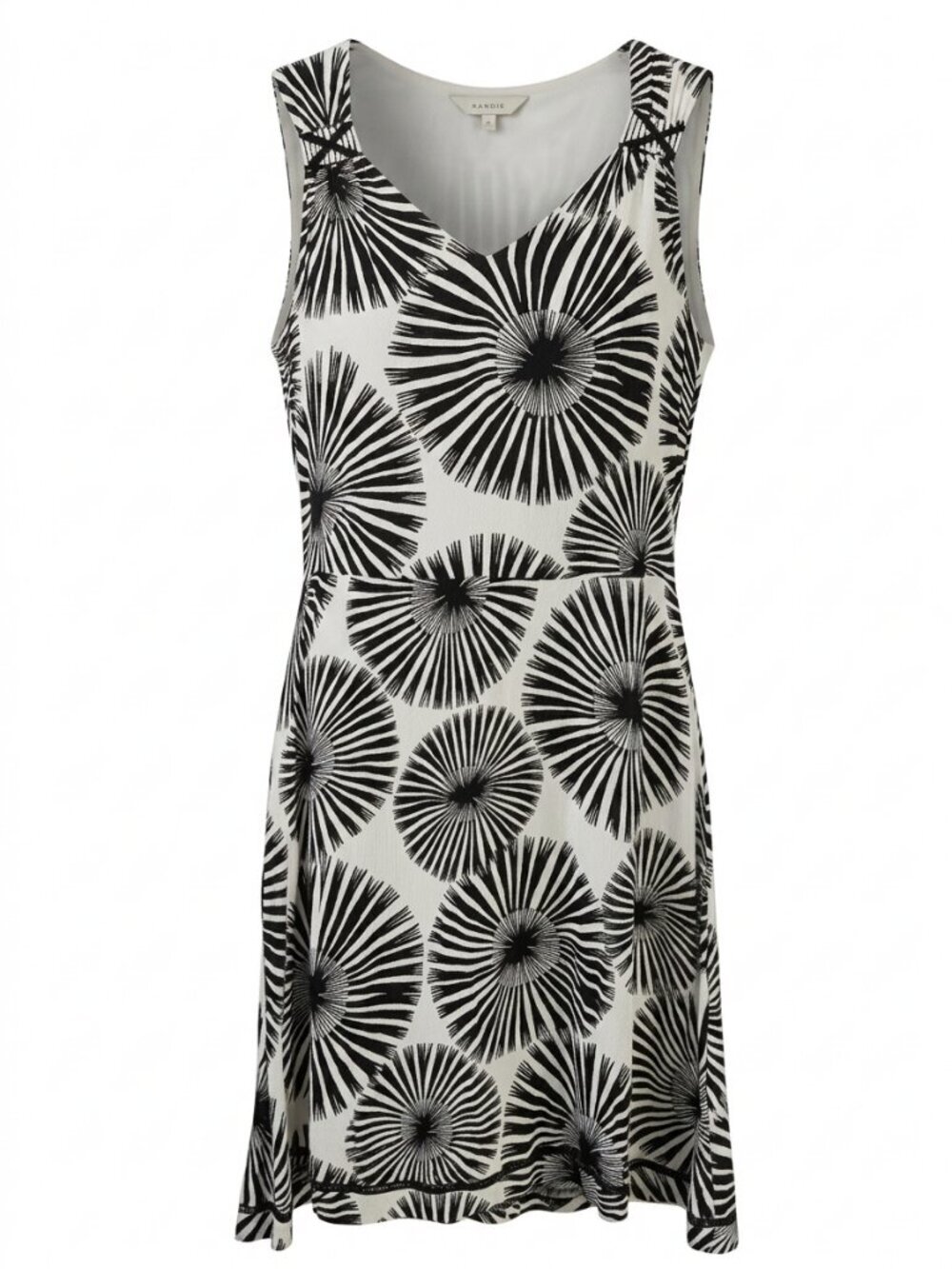 SANDWICH__ Black Cream Abstract Print Shift Dress Sleeveless Boho size 36